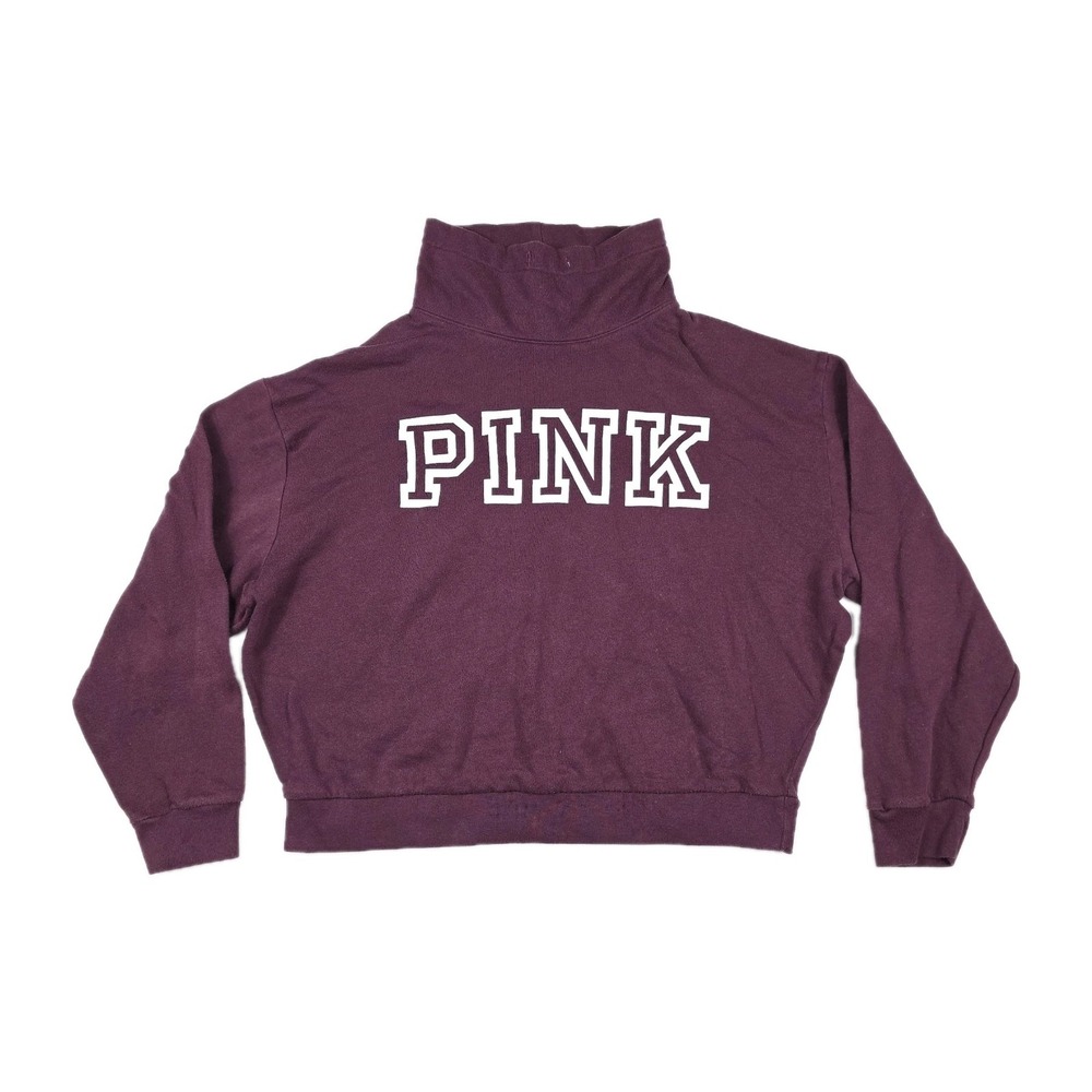 Pink Victoria's Secret Burgundy‎ Maroon Oversized Sweatshirt Women's Size Medium